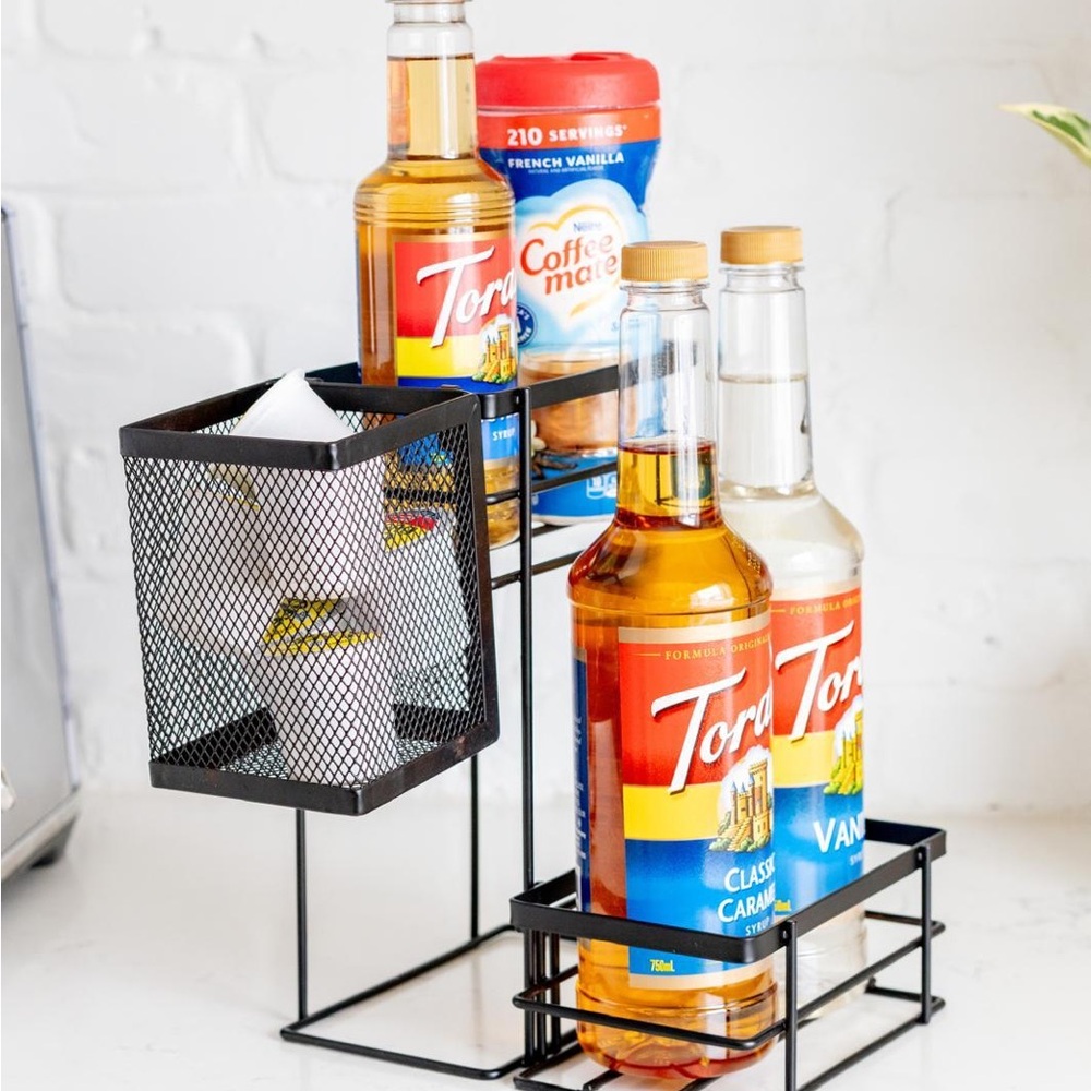 Syrup Set with Black Metal Stand